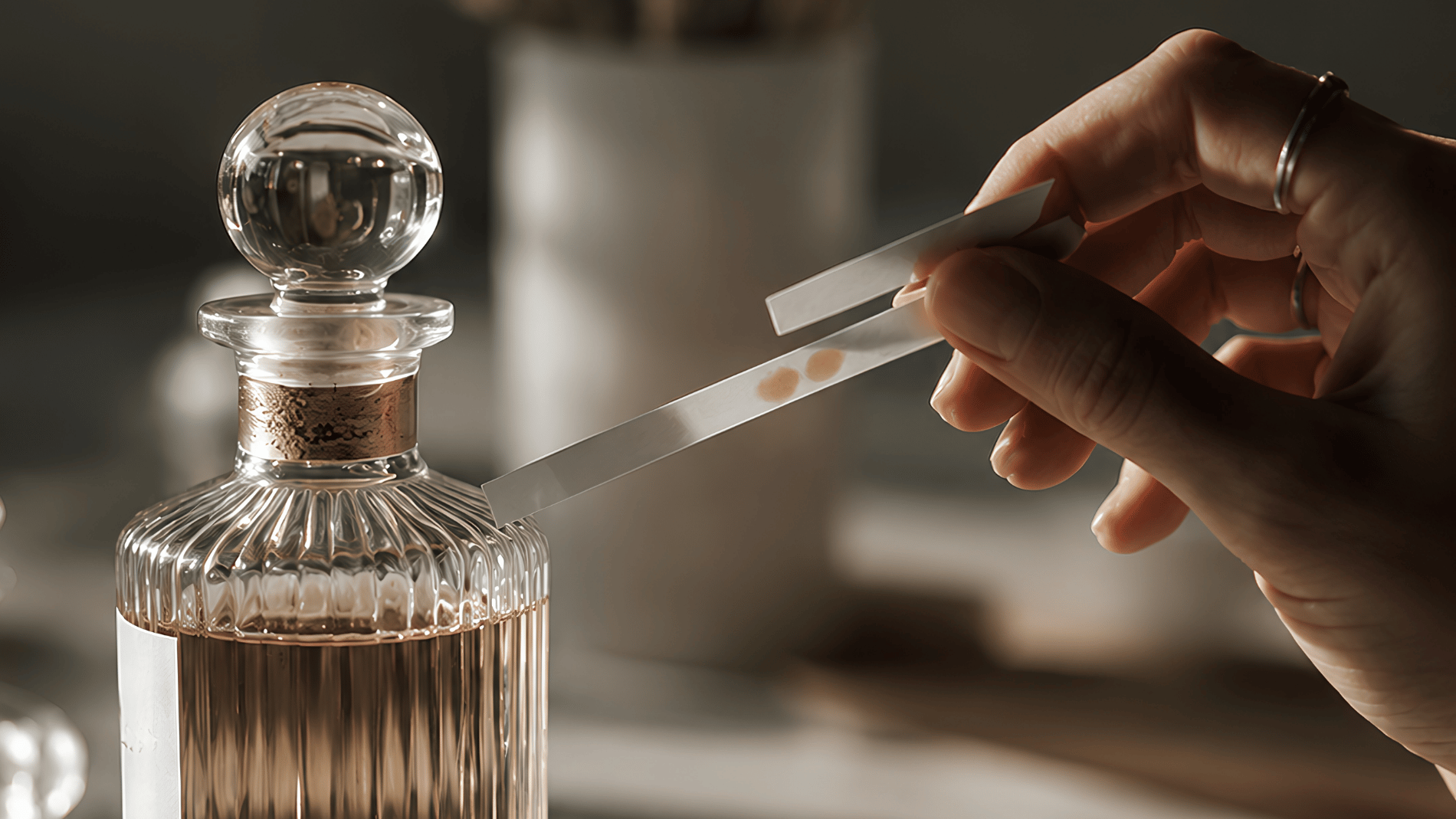 Notes Dubai - Fragrance being sampled from a perfume bottle