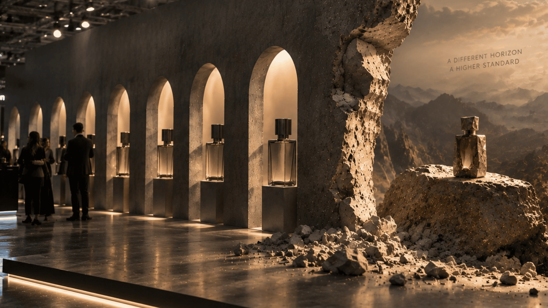 Notes Dubai - Exhibition displaying huge perfume bottles
